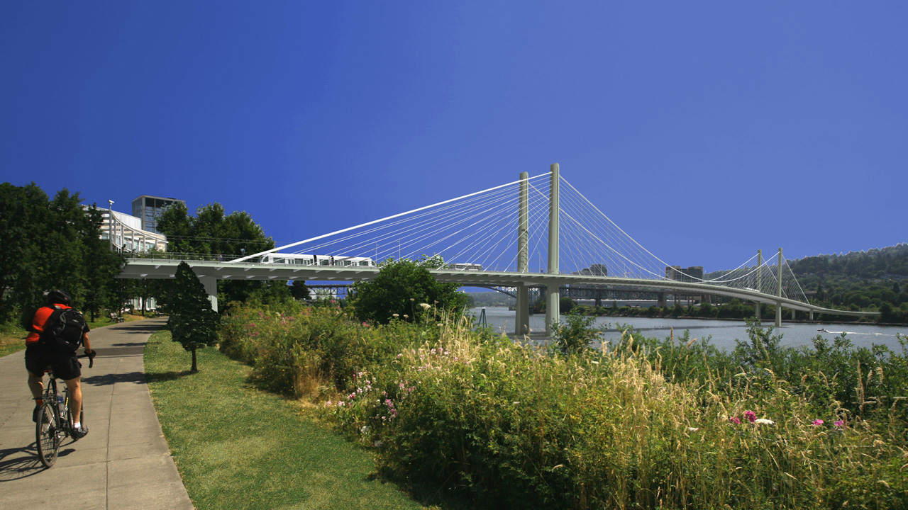 Willamette River Transit Bridge - Portland OR A
