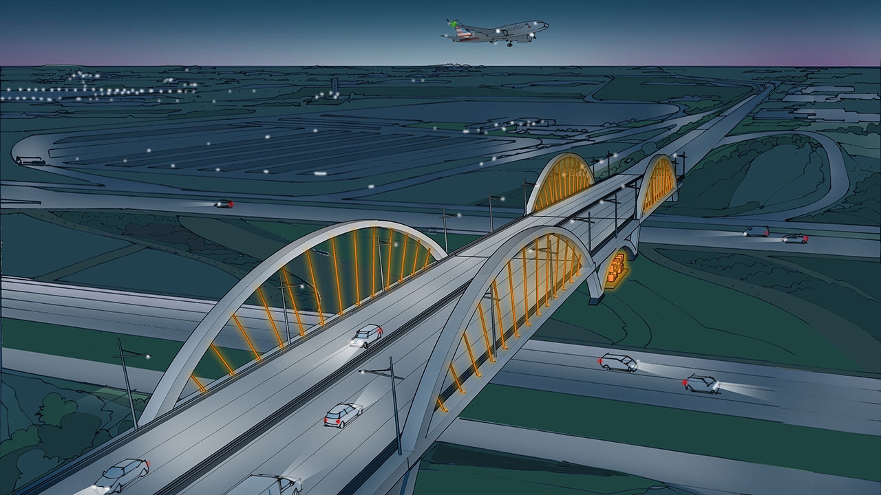 North Airfield Drive Gateway Bridge at Dallas/Fort Worth International Airport
