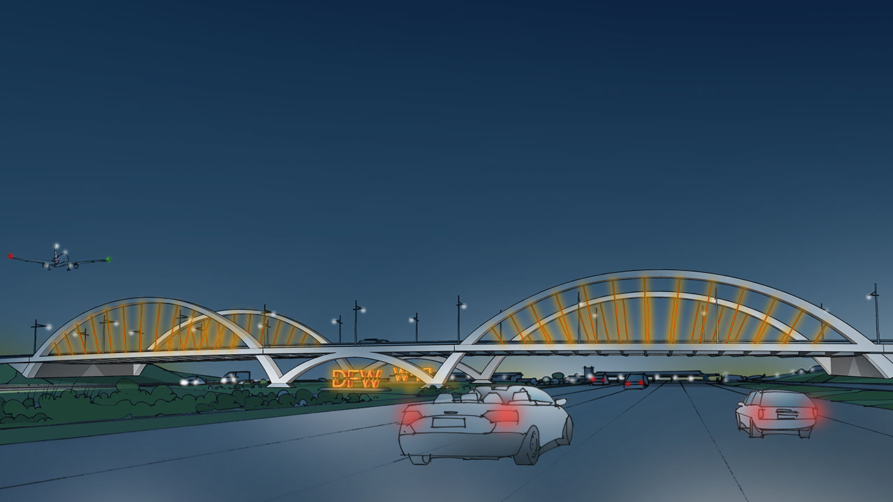 North Airfield Drive Gateway Bridge at Dallas/Fort Worth International Airport